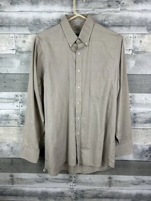 Geoffrey Beene 80’s 2 Ply Pinpoint masculino botão grande para cima 16 34/35 - Imagem 1 de 4