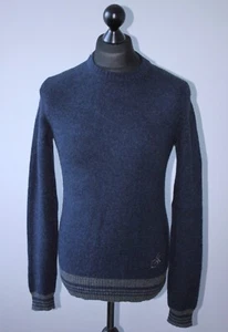 Gianfranco GF FERRE Hombre Suéter Suéter Azul Talla L 100% Lana - Imagen 1 de 7