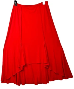 Chico's Red Medium Maxi High Low Bohemian Hippie Couture Womens Size 2 - Picture 1 of 10