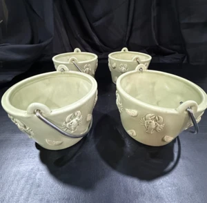 Set of 4*RARE*MAGENTA POTTERY CERAMIC LOBSTER SHRIMP BOIL POT w/HANDLE RAE DUNN - Picture 1 of 10