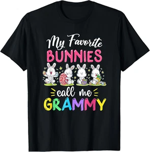 My Favorite Bunnies Call Me Grammy Easter Matching t shirt - Picture 1 of 4