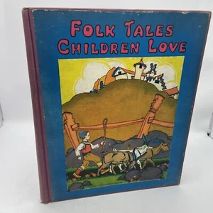 Folk Tales Children Love Vintage 1934 Platt And Munk Co - Foto 1 di 18