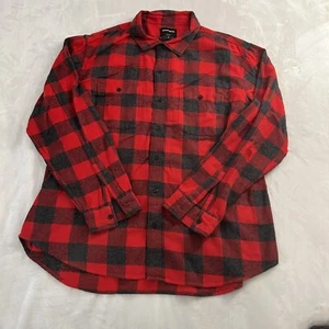 Bonobos Flannel Shirt Mens XL Red Black Plaid Long Sleeve Button-Up Standard Fit - Picture 1 of 13