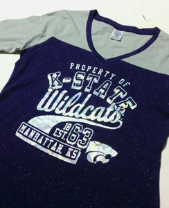 New KSU Kansas State Wildcats Women's Purple T-Shirt - Choice Style - Picture 1 of 36