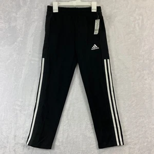 Boys' adidas Elastic Waistband Athletic Track Drawstring Black Sweatpants Size S - Picture 1 of 9