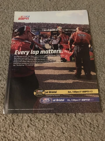 Vintage 2007 ESPN NASCAR Poster Print Ad JEFF GORDON PIT CREW BRISTOL RACE Cover