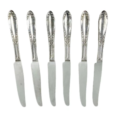 National Silver Co King Edward Dinner Knife Set of 6 Silver Plate N.S. Co Knives - Image 1 of 4