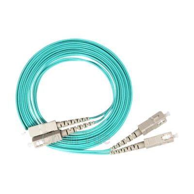 10M SC-SC Duplex 50/125 Multimode 10G OM3 Fiber Optic Cable Patch Cord AQUA  - Image 1 of 4