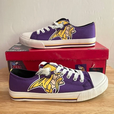 MINNESOTA VIKINGS Purple/White FOCO NFL "Low Top Sneakers" (Men's Size 11) Cover