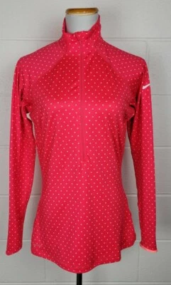 Mujer Nike Hyperwarm Dri-fit 1/2 Cremallera Pullover Rosa Lunares 548751-676 L Foto 1 de 4