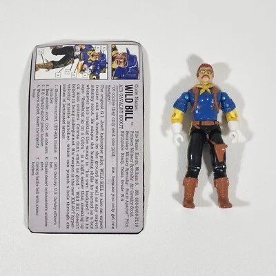 Figura de acción y tarjeta de archivo GI Joe "Wild Bill" Air Cavalry Scout de colección 1992 Foto 1 de 4