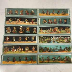 Antike magische Laterne Dias Menschen Landschaft Ernest Plank Germany - 12 Stück - Bild 1 von 13