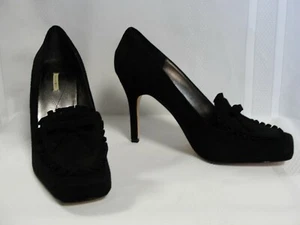 Max Studio Classy Black Suede Leather Heels, New, Size 8.5M - Picture 1 of 12