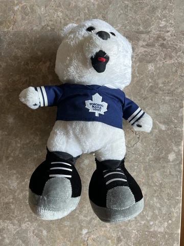 Vintage Ganz Carlton Bear Toronto Maple Leafs Plush NHL Hockey Mascot Cover