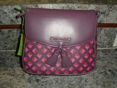Vera Bradley Borla Bandolera Monedero Ciruela Tachuelas 14881-394 Imitación Cuero Foto 1 de 4