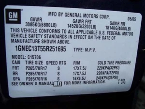 00 01 02 03 04 05 06 BRAZO DE CONTROL SUPERIOR TAHOE DELANTERO 443326 - Imagen 1 de 5