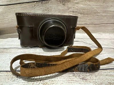 Vintage Brown Leather Film Camera Case with Strap Germany for Leica - Image 1 of 4
