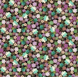 Timeless Treasures Shizuka Multicolor Small Asian Flowers Cotton Fabric by Yard - Picture 1 of 4