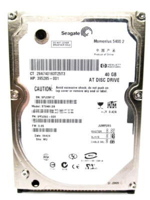 Seagate Momentus 5400.2 40GB ST94813A IDE 9W3282-020 Laptop Hard Drive TESTED - Image 1 of 4