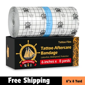 Tattoo Aftercare Bandage 6"X 8 Yard Tattoo Waterproof Bandage Second Skin Tat - Picture 1 of 7