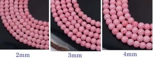 Cuentas redondas de coral rosa 16" - elige el tamaño - 2 mm 3 mm 4 mm - Imagen 1 de 4