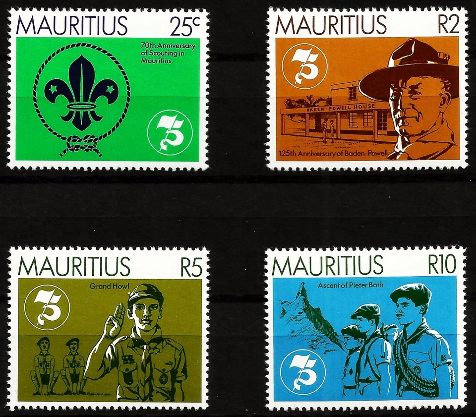 MAURITIUS, 75th. ANNIV. SCOUTING, MINT NEVER HINGED SET, 1982 - Image 1 of 1