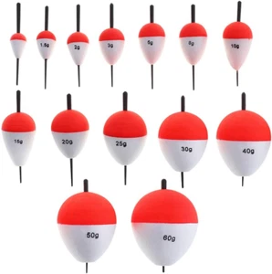 14Pcs Fishing Bobbers Hard Foam Snap-On Floats Fishing Floats, Red & White Float - Picture 1 of 12