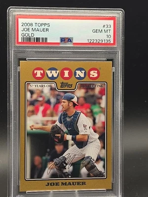 Topps Gold #33 Joe Mauer 2008/PSA 10 2008 Foto 1 de 3