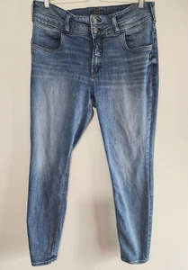 Silberne Damen 34/31 Avery Skinny Jeans Medium Wash Blau Denim Stretch - Bild 1 von 10