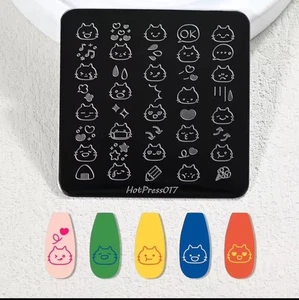 NAIL ART STAMPING PLATE CUTE CATS 017 - Picture 1 of 1