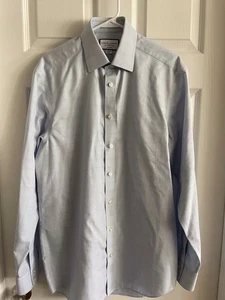 Charles Tyrwhitt Shirt Mens 15.5 /35 Non Iron Classic Fit Button Up Blue Plaid - Picture 1 of 5