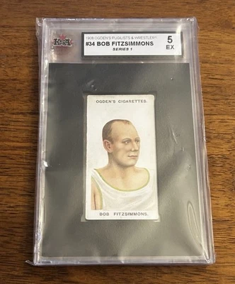 1908/1909 Ogdens LTD. Pugilists & Wrestlers Tobacco Bob Fitzsimmons #34 KSA 5 - Image 1 of 2