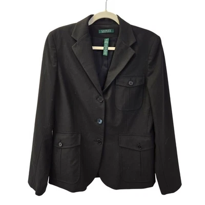 Chaqueta Blazer Lauren Ralph Lauren Mezcla Viscosa Tres Botones Talla 12 Foto 1 de 4