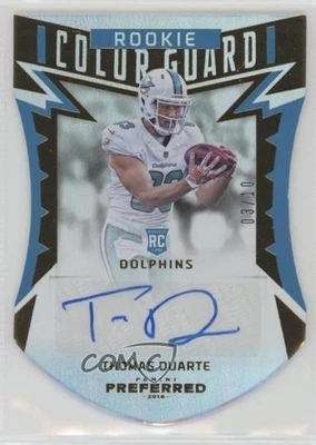 2016 Panini Preferred Color Guard Gold /10 Thomas Duarte #281 Rookie Auto RC - Image 1 of 2
