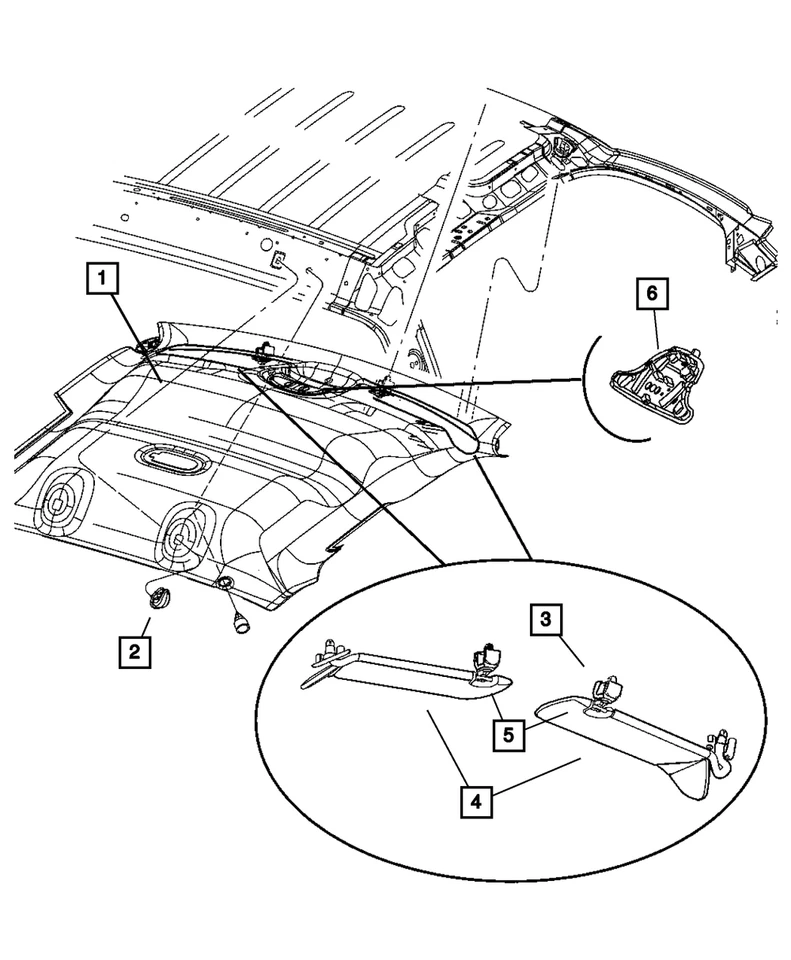 Подлинный правый козырек Mopar 5JT92BD1AA - Изображение 1 из 1