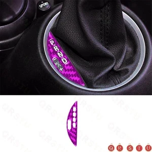 Cubierta de ajuste del panel de control de cambio de marchas de fibra de carbono púrpura para MINI Cooper 2007-10 - Imagen 1 de 7