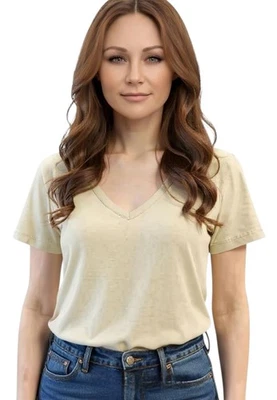 Nueva Camiseta THEORY Dayne B Cuello en V Atmos Light en Tostado Talla PEQUEÑA $85 Foto 1 de 4