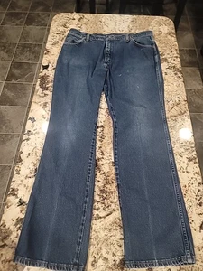 Wrangler Dark Wash Jeans Mens 38x34 947str - Foto 1 di 9