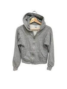 Vintage 70s Heather Gray Waffle Thermal Lined Hoodie Sweatshirt Talon Zipper - Picture 1 of 8