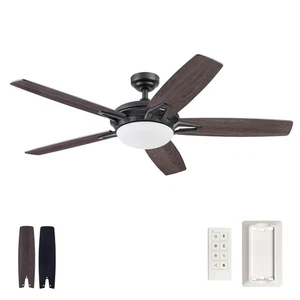 Clancy, 52 Inch Contemporary LED Ceiling Fan with Light, Remote Control, Dual... - Picture 1 of 9
