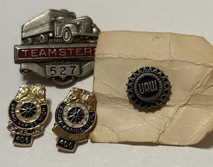 Vtg Pins Teamsters Union Local 406 Grand Rapids MI Member + UAW + 527 Lot Of 4 - Picture 1 of 4