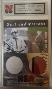 Honus Wagner & Albert Pujols NSA Past &Present Dual Jersey 1/1 Rare Card 🔥 - Picture 1 of 5