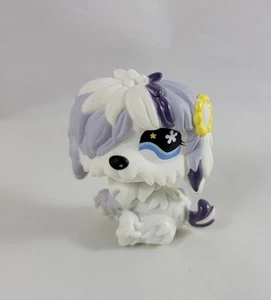Littlest Pet Shop # 1712 Sheepdog White Blue Yellow Flower Blue Eye - Picture 1 of 6