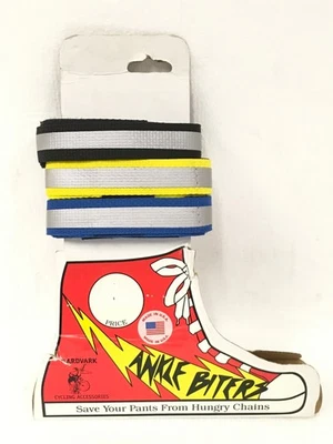 Aardvark Ankle Biters Reflective Legbands 15 Straps Display Blue Yellow Black - Image 1 of 4