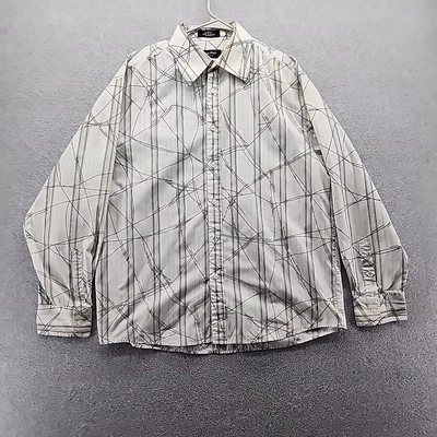 Eighty Eight Platinum Mens Shirt Size L  White Gray And Black Embroidered Design - Image 1 of 4