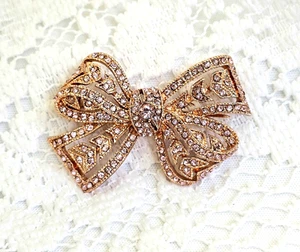 KJL breite rosa Strass Band Schleife Knoten Brosche Designer Schmuck Kenneth J Lane - Bild 1 von 6