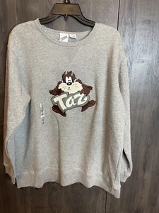 Vintage 90’s Tasmanian Devil Sweatshirt Looney Tunes Warner Bros Adult Small NWT - Picture 1 of 6