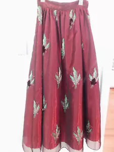 GONNA TAFETTA DA SERA CHETTA B, FODERATA CON SOTTOGONNA IN TULLE, ROSSO CILIEGIA, TAGLIA 10 - Foto 1 di 10