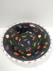 David M. Brian Signed Large Glazed Hand Painted Art Pottery Pasta Fruit Serving - Picture 1 of 8