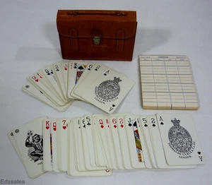 Thomas De La Rue Dual Playing Cards Deck Set w/Holder Made in London - Picture 1 of 12